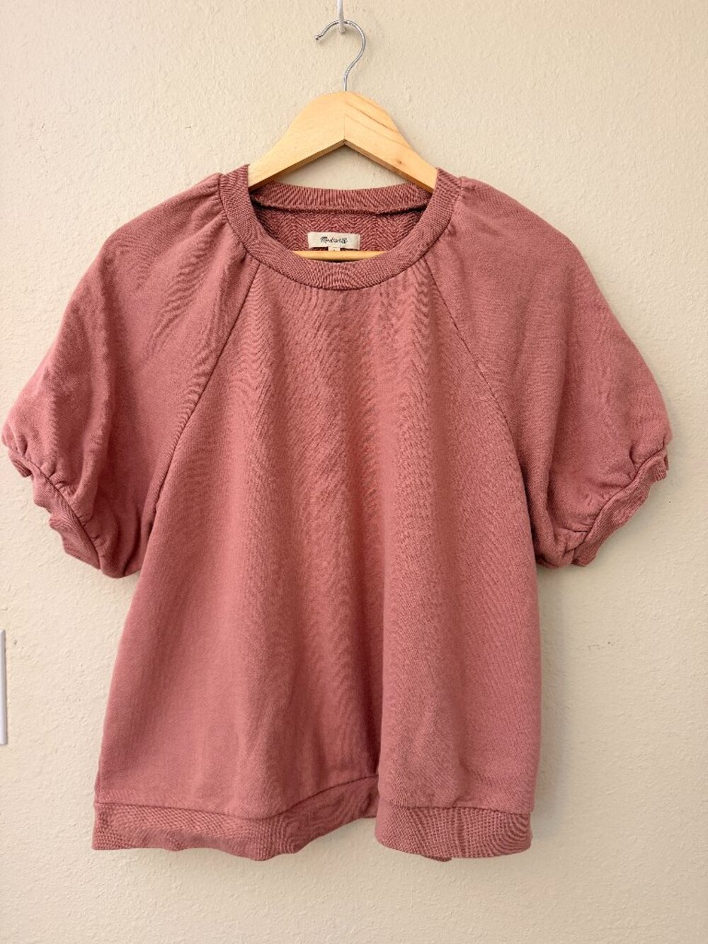 Madewell Puff Short Sleeve Sweater, Size L